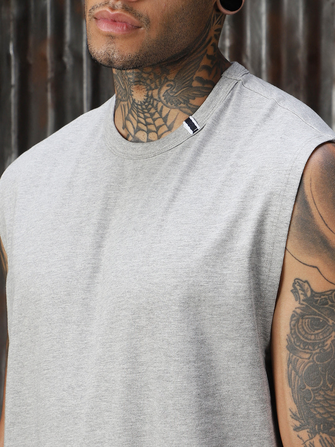 Men Solid Cotton Relaxed Fit  Round neck Sleeveless T-Shirts