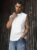 Men Solid Cotton Relaxed Fit  Round neck Sleeveless T-Shirts