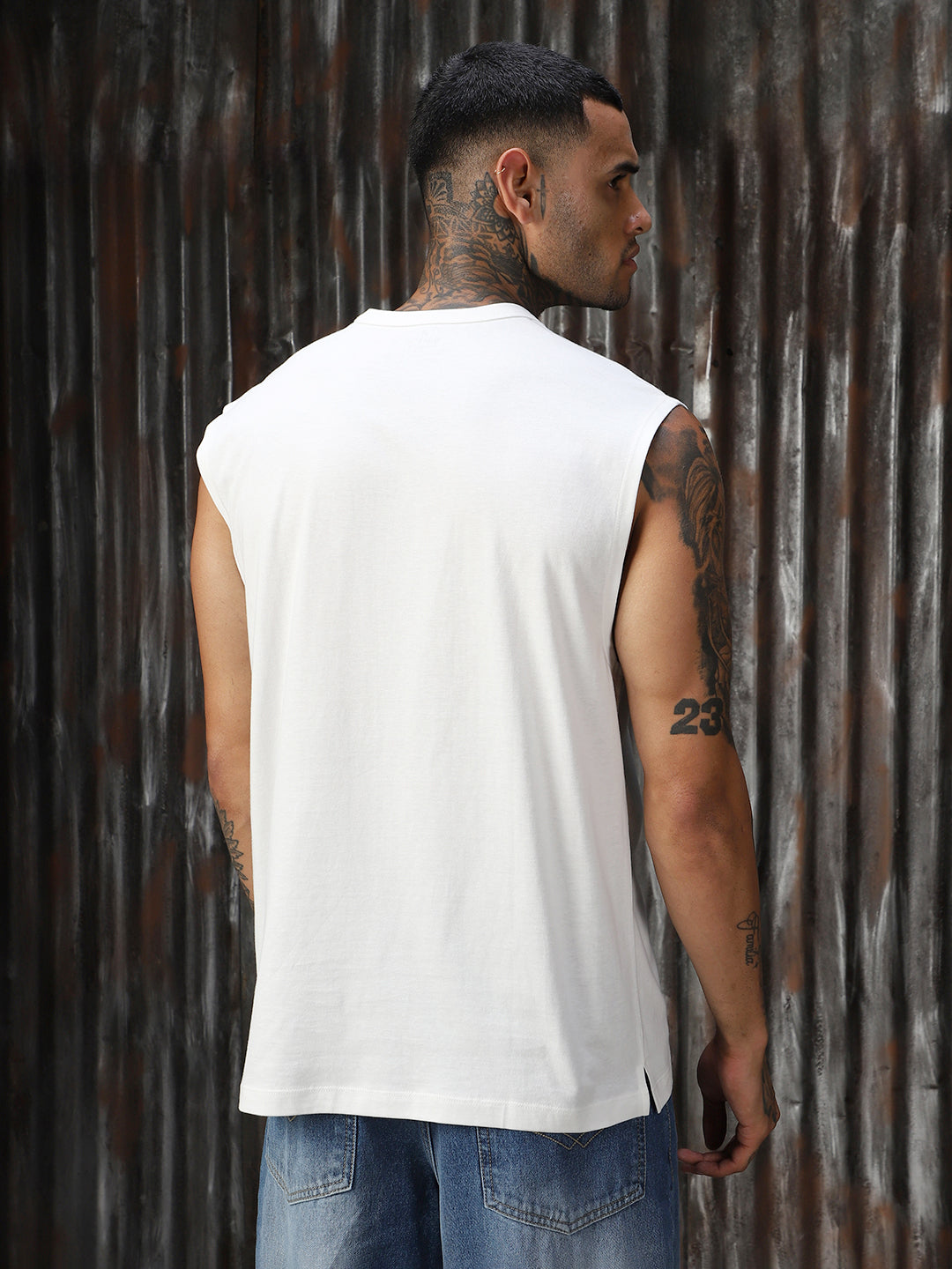 Men Solid Cotton Relaxed Fit  Round neck Sleeveless T-Shirts