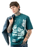 High Star Men Oversized Printed round neck short sleeve T-shirt