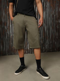 Men Solid Cotton Slim Fit Mid- Rise   Shorts