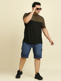 Men Plus Size Blue Washed Slim Fit Denim Shorts