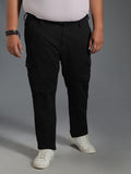 Plus Size Men Relaxed Straight Leg Cotton Cargos Trousers