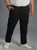 Plus Size Men Relaxed Straight Leg Straight Fit Cotton Cargos Trousers