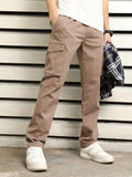 Men Loose Fit Mid-Rise Easy Wash Cotton Cargos Trousers