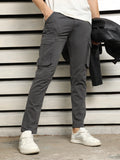 Men Mid-Rise Easy Wash Cotton Cargos Trousers