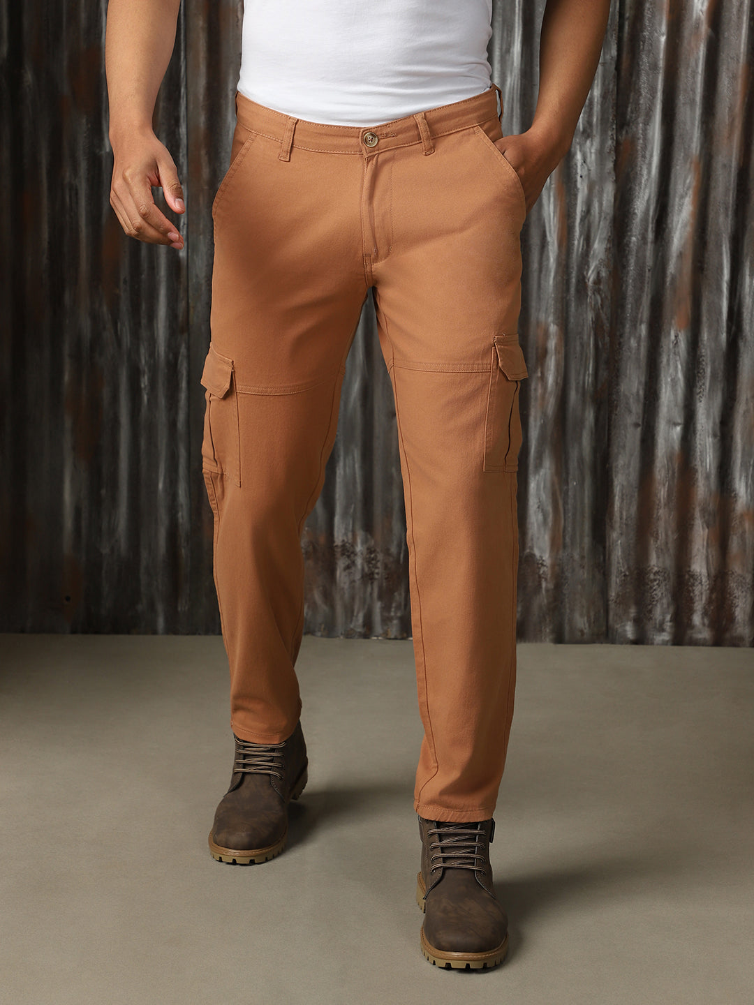 Men Solid Cotton Relaxed Fit Mid-rise   Trouser