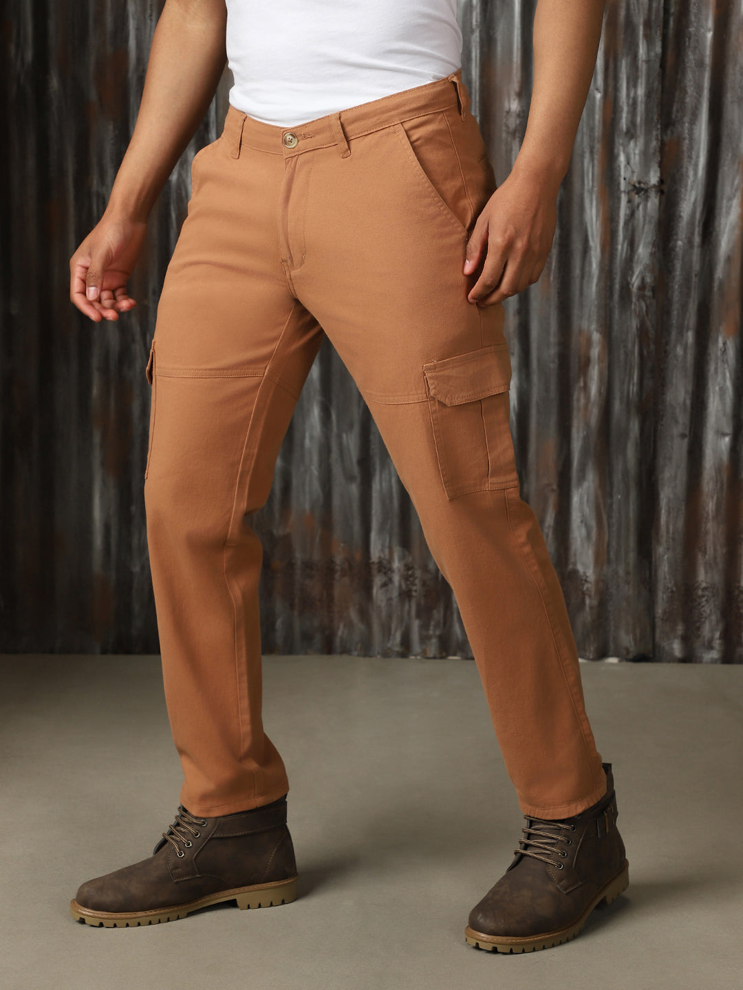 Men Solid Cotton Relaxed Fit Mid-rise   Trouser