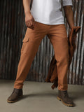 Men Solid Cotton Relaxed Fit Mid-rise   Trouser