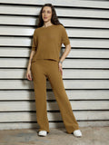 Women Casual Long Sleeves Solid Co-ords