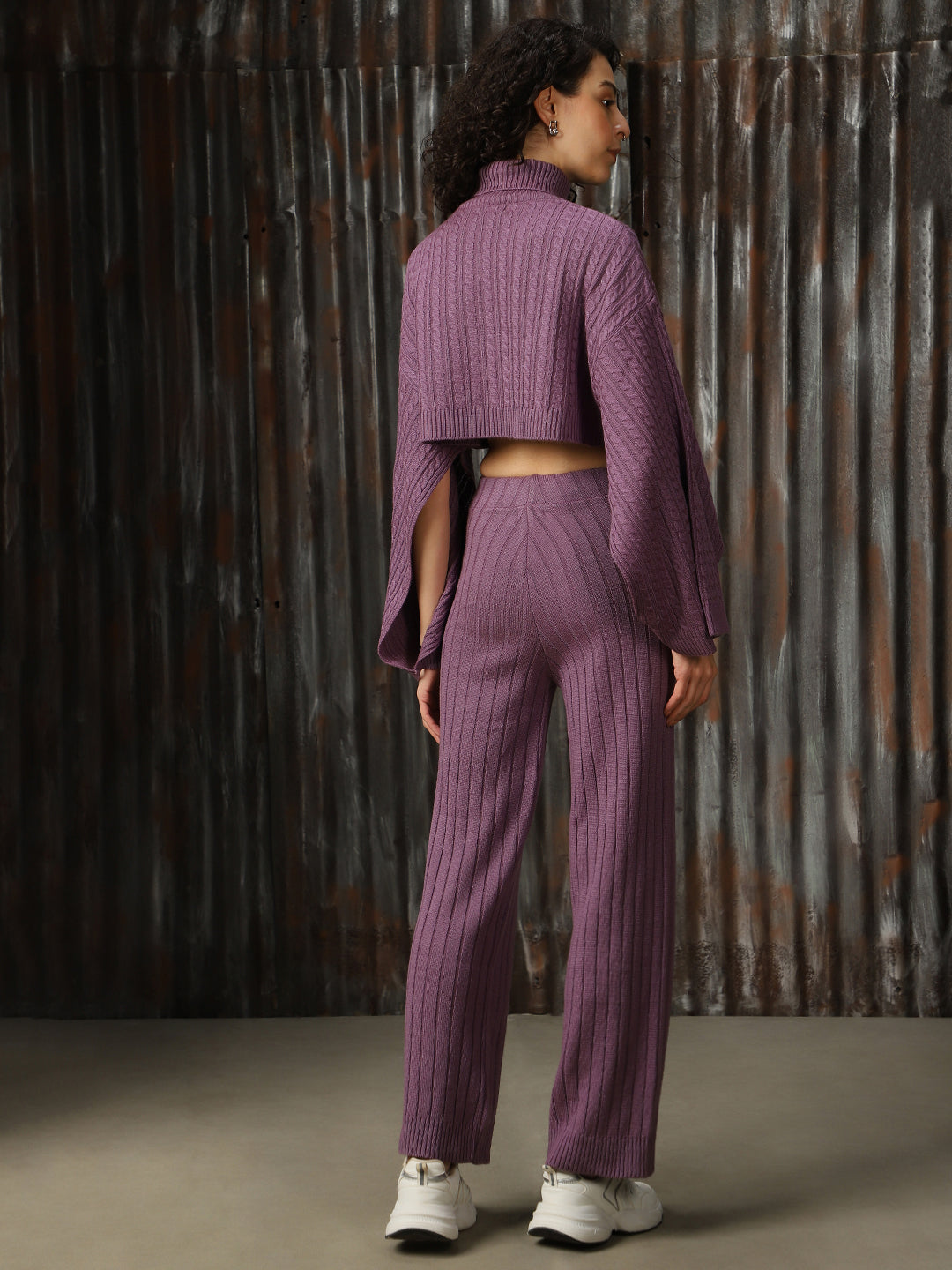 High Star Cable Knit Acrylic Sweater & Trouser Co-Ords