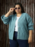 High Star Plus Size Women Cable Knit Cardigan