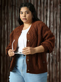 High Star Plus Size Women Plus Size Cable Knit Cardigan