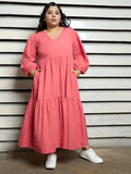 Women Plus Size Fit & Flare Maxi Dress