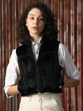 Women Solid Polyster Regular Fit  Collar Sleeveless Jackets