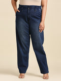 Women Plus Size Blue High-Rise Light Fade Stretchable Jeans