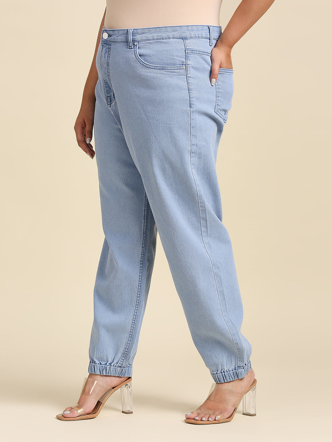 Women Plus Size Jogger High-Rise Stretchable Jeans