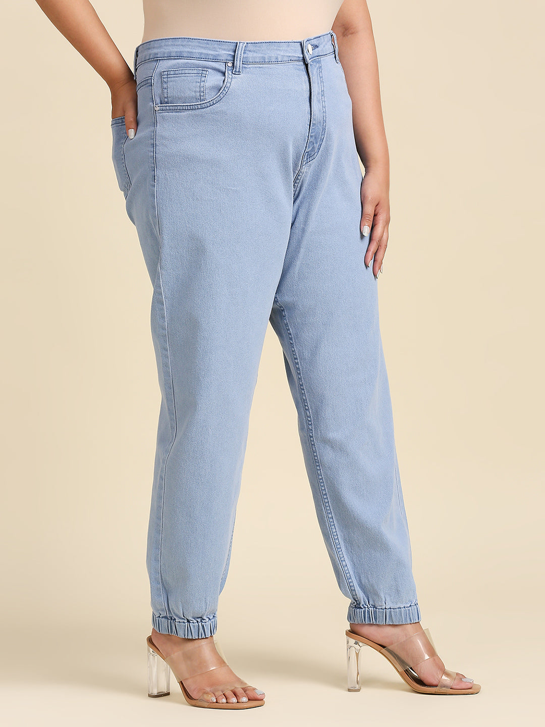 Women Plus Size Jogger High-Rise Stretchable Jeans