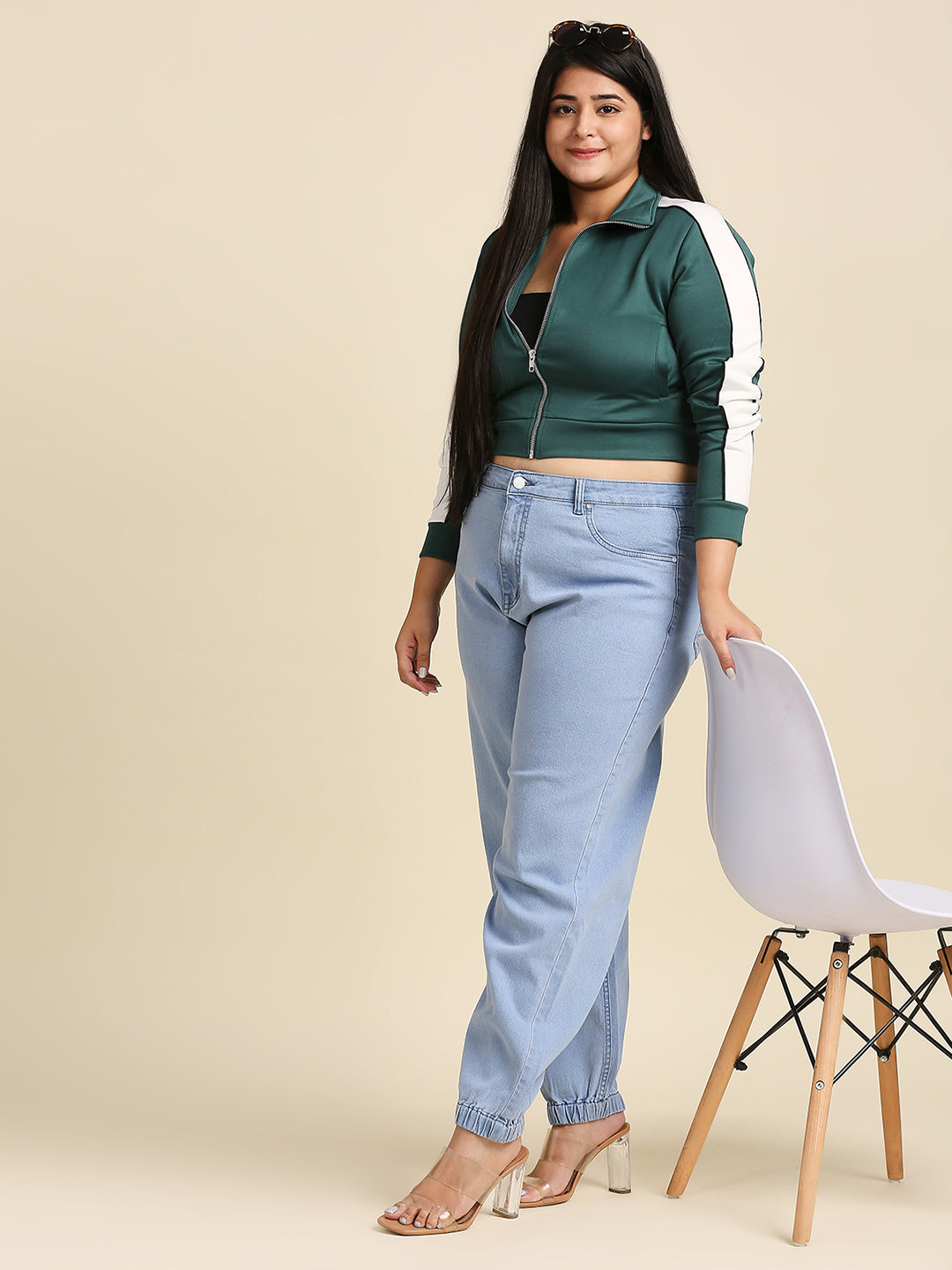 Women Plus Size Jogger High-Rise Stretchable Jeans