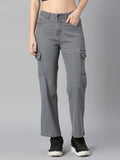 Women Grey Straight Fit High-Rise Stretchable Jeans