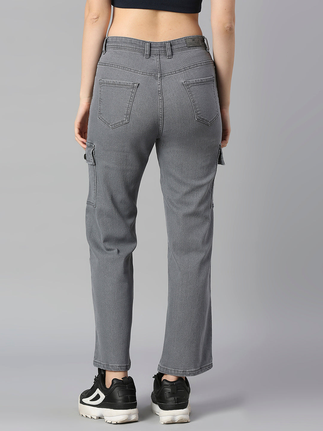 Women Grey Straight Fit High-Rise Stretchable Jeans