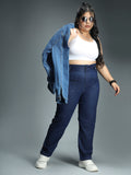 Plus Size Women Straight Fit High-Rise Stretchable Jeans