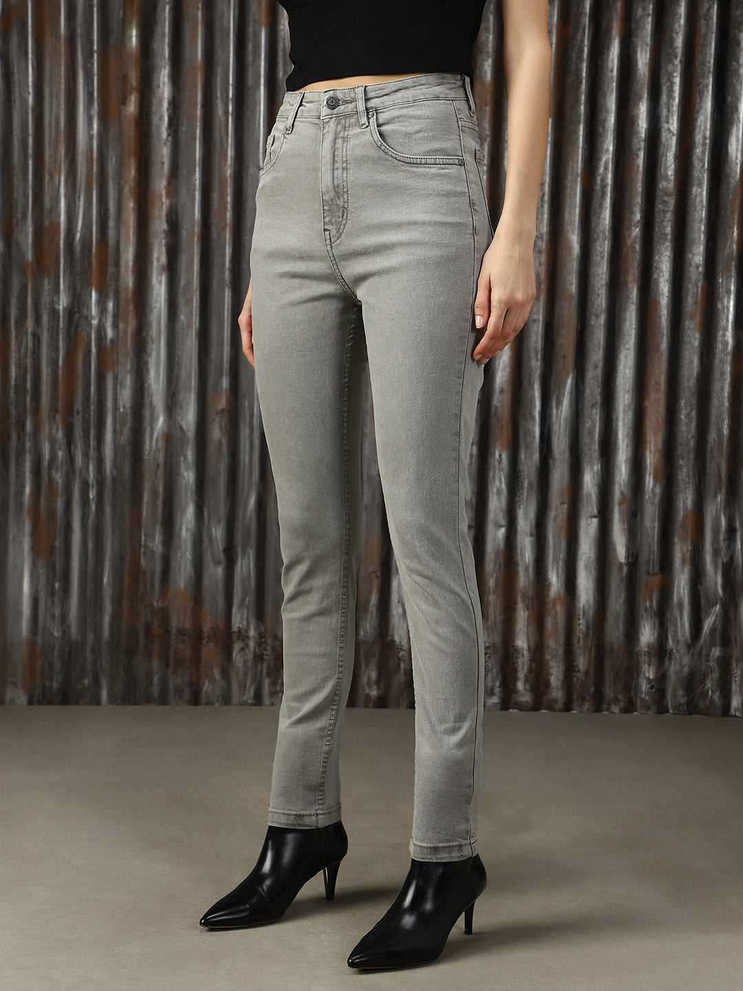 Women Washed Skinny Fit High-rise Jeans