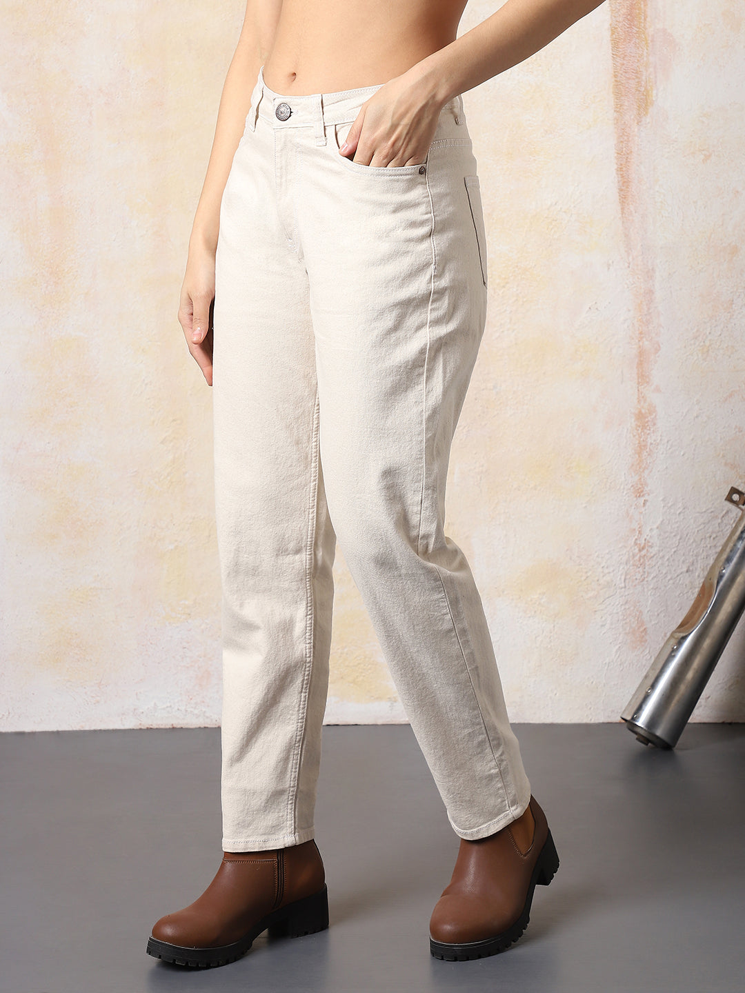 High Star Women Washed Slim mom   Jeans