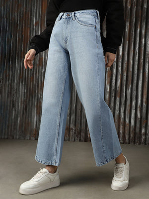 Women Washed Loose Fit High-rise Jeans