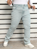 Plus Size Women Stove Pipe High-Rise Jeans