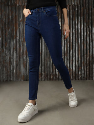 Women Solid Regular Fit High-rise Jeans