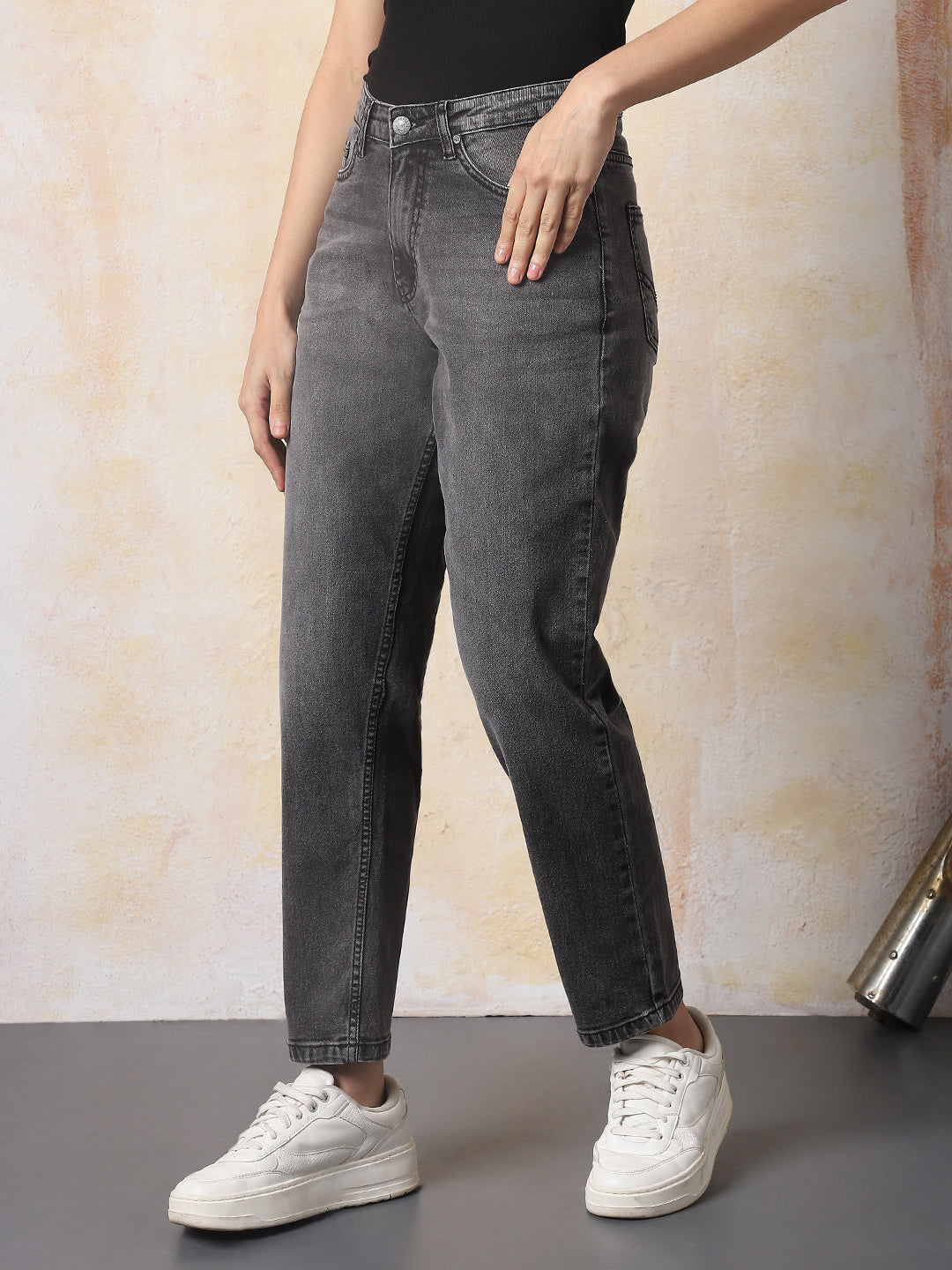 High Star Women Washed Slim Mom   Jeans