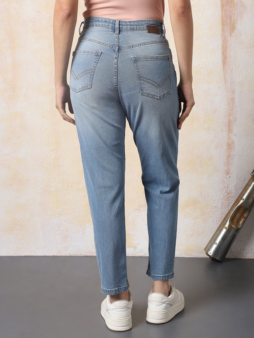 High Star Women Washed Slim Mom   Jeans