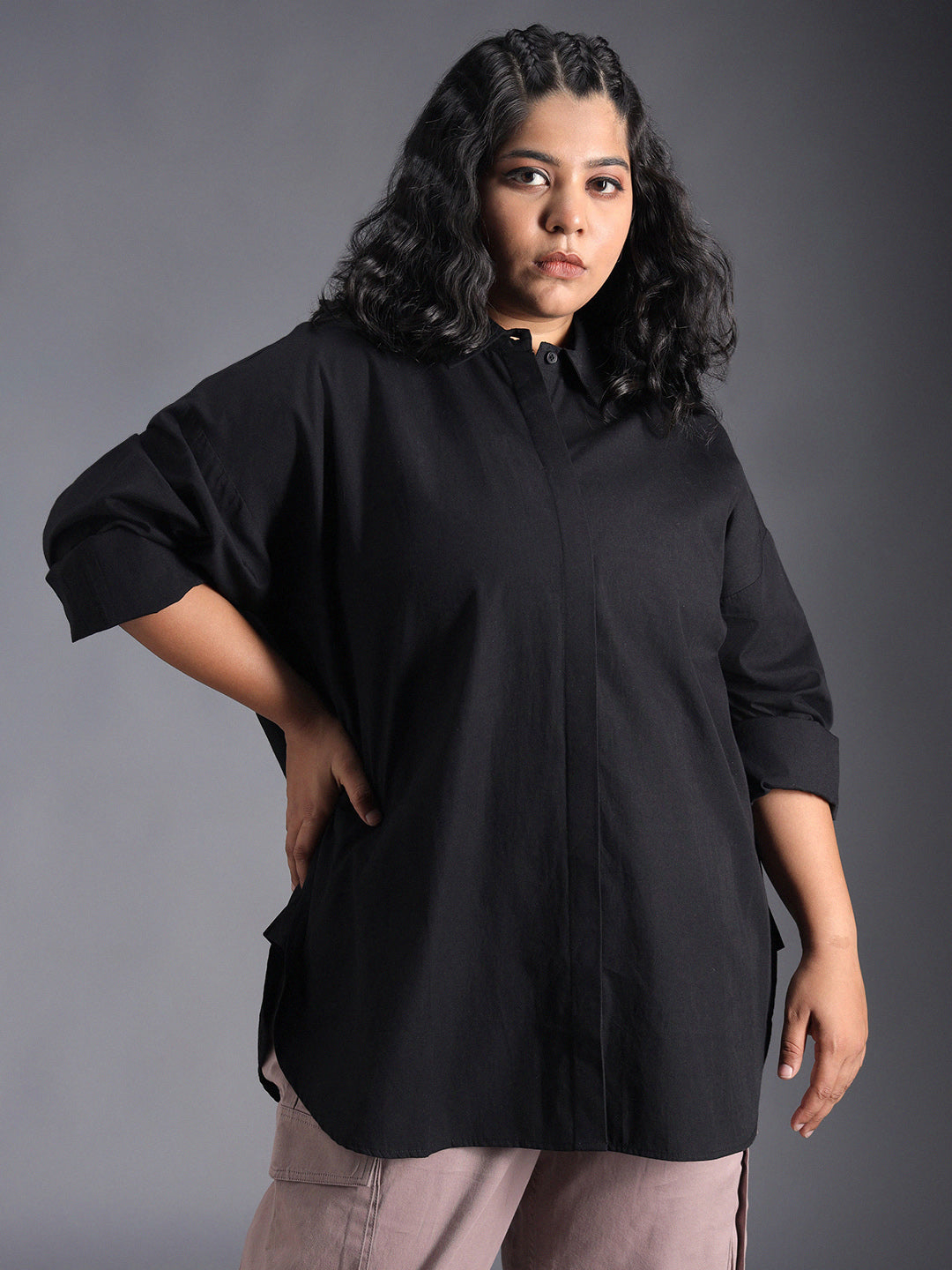 Plus Size Plus Size Classic Oversized Casual Shirt