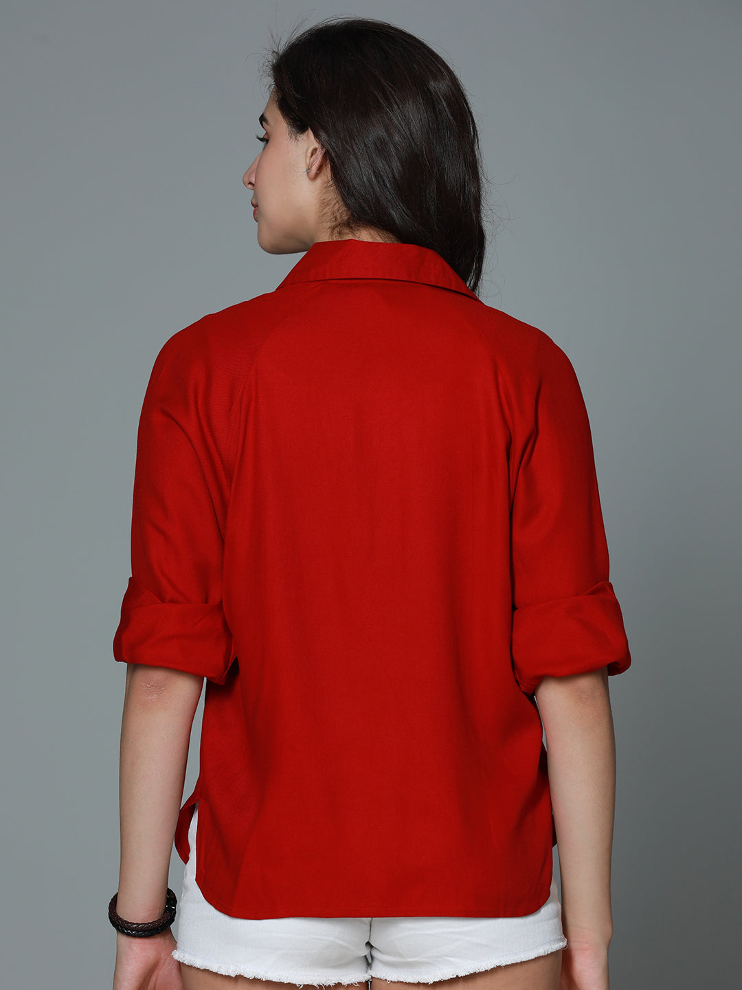 Classic boxy Spread Collar Long Sleeves Casual Shirt