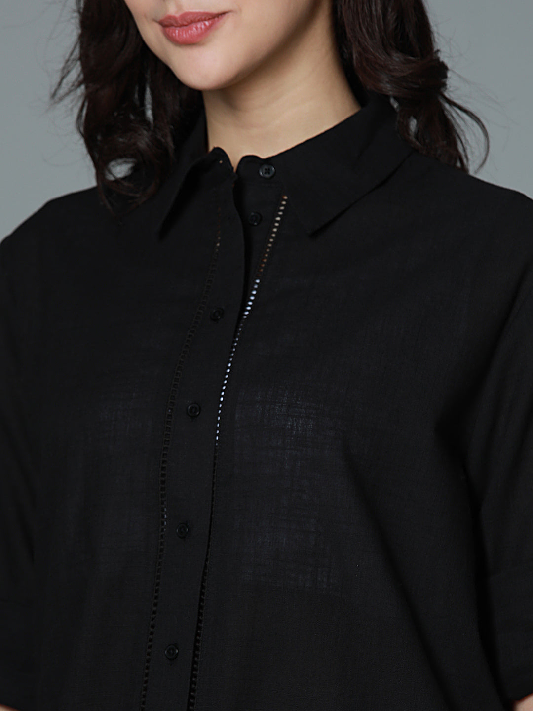 Classic Oversized Spread Collar Long Sleeves Casual Shirt