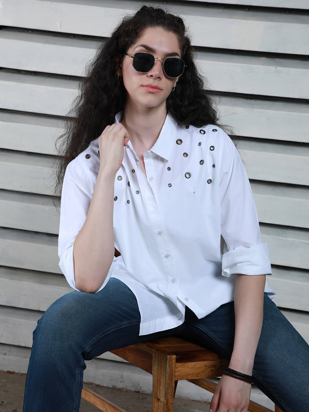 Classic Spread Collar Cotton Oversized Casual Shirt