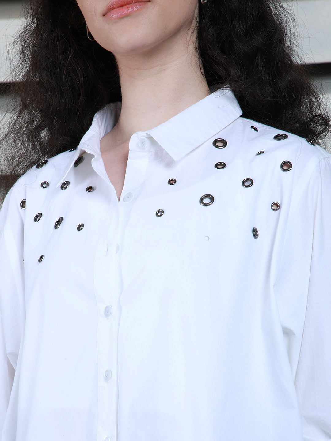 Classic Spread Collar Cotton Oversized Casual Shirt