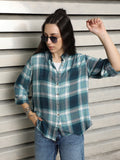 Classic Button-Down Collar Checked Cotton Casual Shirt