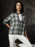 High Star Women Relaxed Tartan Checks Opaque Checked Casual Shirt