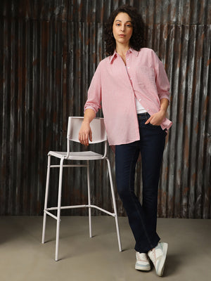 High Star Women Relaxed Opaque Casual Shirt