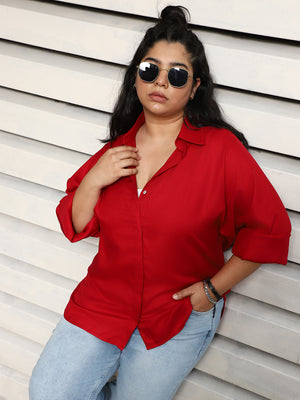 Plus Size Women Boxy Opaque Casual Shirt