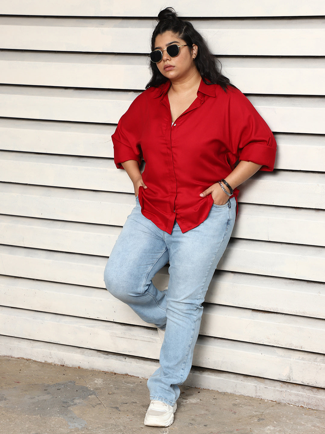 Plus Size Women Boxy Opaque Casual Shirt