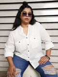 Plus Size Plus Size Regular Fit Casual Cotton Casual Shirt