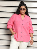 Plus Size Plus Size regular fit casual Cotton Casual Shirt