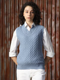 Women Knitted Acrylic Regular Fit  V Neck Sleeveless Sweaters