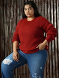 High Star Plus Size Women Striped Pullover