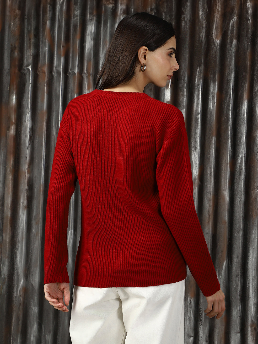 Women Knitted Relaxed Fit Sweaters