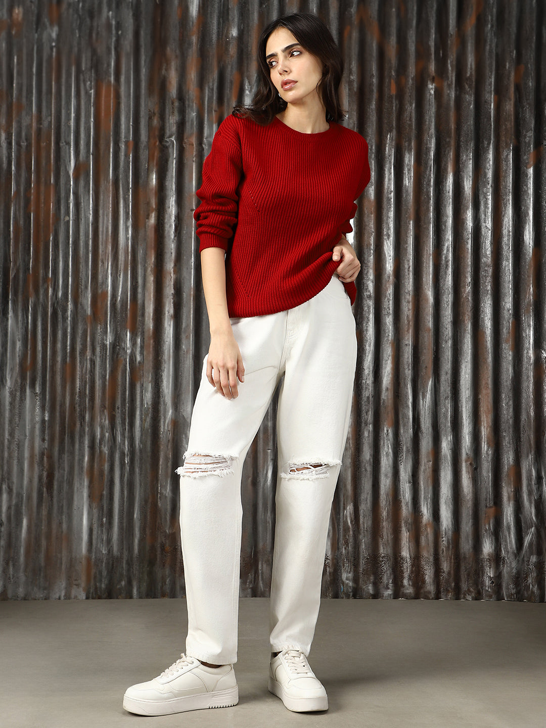 Women Knitted Relaxed Fit Sweaters