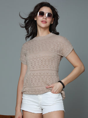 Crochet Cotton Extended Short Sleeve Top